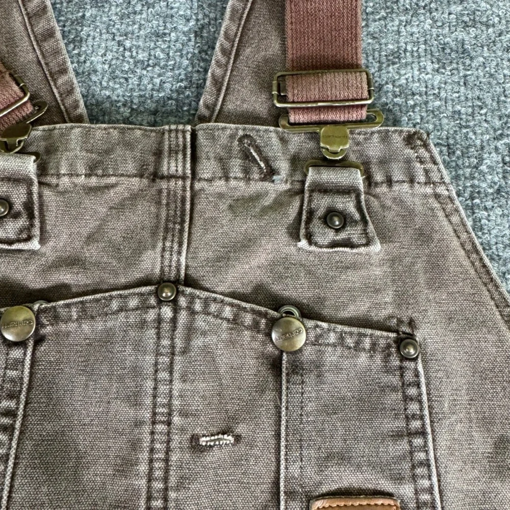 Carhartt Bib Overalls Mens 42x30 Double Knee Duck Canvas Relaxed Brown Vintage